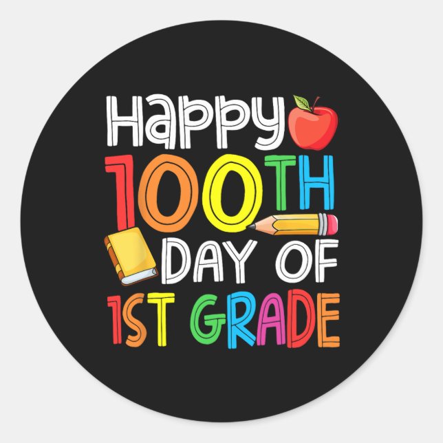 Sticker Rond 100 Jours Smarter Première Année 100e Jour De L'Éc (Devant)