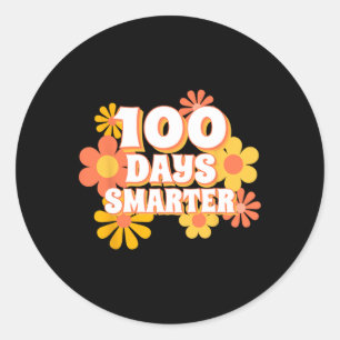 Sticker Rond 100 Jours super Smarter Joyeux 100E Jour D'École