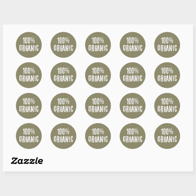 Sticker Rond 100 % organique (Feuille)