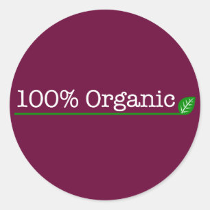 Sticker Rond 100% organique - texte blanc