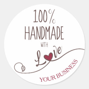 Sticker Rond 100% Quote Craft Articles Handmade