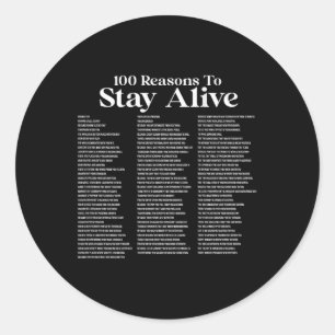 Sticker Rond 100 raisons de rester en vie Prévention du suicide