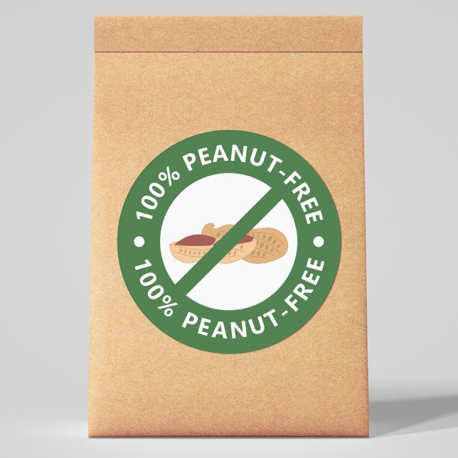 Sticker Rond 100% Sans arachide (100% Peanut-Free Sticker)