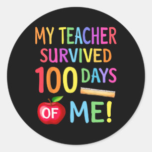 Sticker Rond 100e Jour De L'École 100 Jours De L'Enseignant Stu