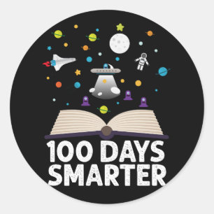 Sticker Rond 100e Jour De L'École 100 Jours Livres Smartres Esp