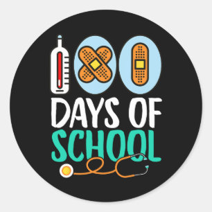 Sticker Rond 100E Jour De L'École Enseignant 100 Jours De L'Éco
