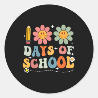 Sticker Rond 100e Jour De L'École Étudiants Mets Garçons Filles