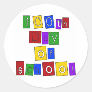 Sticker Rond 100e jour de lettres de l'école