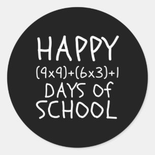 Sticker Rond 100ème Jour De L'École Enseignant Enfants 100 Jour