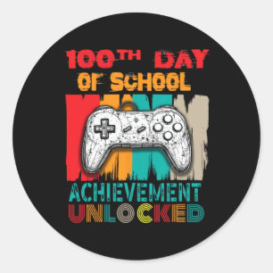 Sticker Rond 100ème Jour De Réussite Du Joueur De L'École Vid D