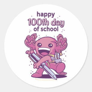 Sticker Rond 100ème jour d'invitation à l'école