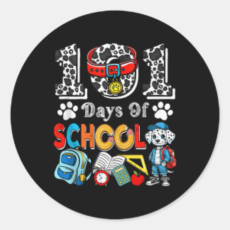 Sticker Rond 101 Jours D'École 100E Jour École Garçon Étudiants
