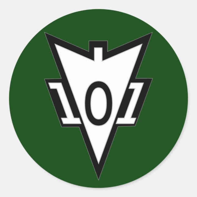 Sticker Rond 101e division aéroportée Refaire le patch de poche (Devant)