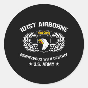 Sticker Rond 101e division aéroportée Rendez-vous avec le desti