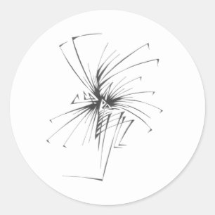 Sticker Rond 108 Noir et Blanc Art Tribal Tatouage Abstrait