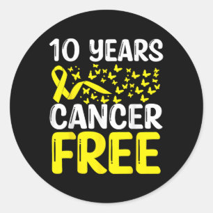 Sticker Rond 10 ans Cancer de l'os Sans cancer de l'os Survivan
