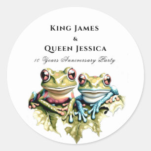 Sticker Rond 10 ans Mariage Anniversaire Jardin Décontractée fê