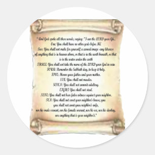 Sticker Rond 10 commandements