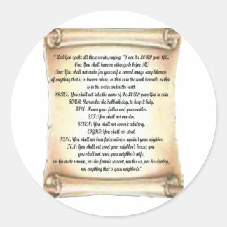Sticker Rond 10 commandements