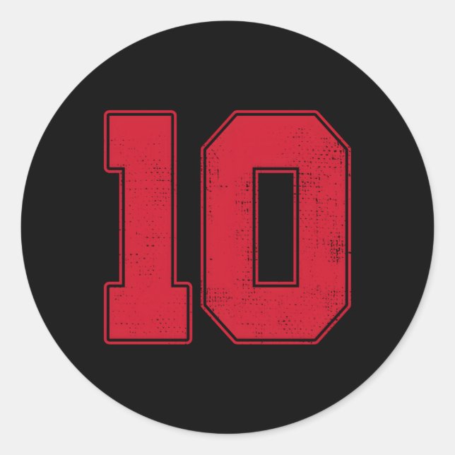 Sticker Rond 10 Numéro du plan 10 Ventilateur de variété Équipe (Devant)