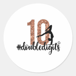 Sticker Rond 10e anniversaire Cadeau double chiffres filles Gym