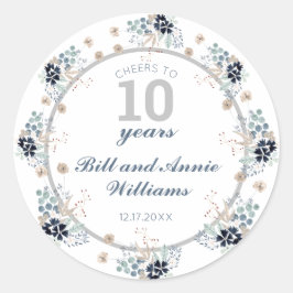 Sticker Rond 10e anniversaire de Mariage encourage à 10 ans de