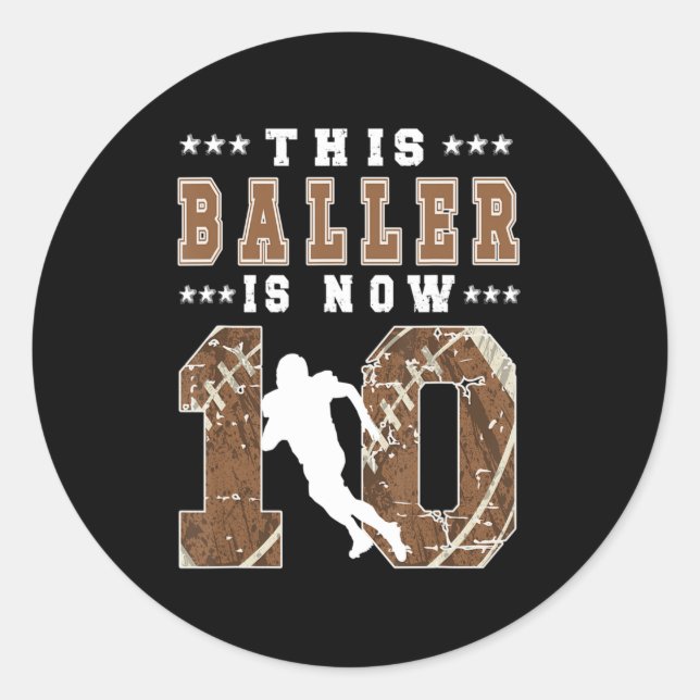 Sticker Rond 10e anniversaire Football garçon 10 ans Football P (Devant)