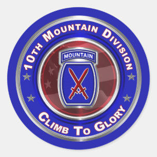 Sticker Rond 10e division de montagne "Grimper à la gloire"