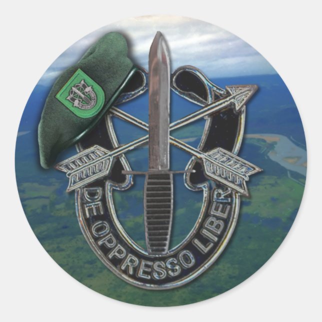 Sticker Rond 10e forces spéciales vétérans des Berets verts des (Devant)