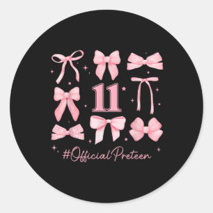 Sticker Rond 11 Anniversaire Fille 11e Anniversaire Coquette B