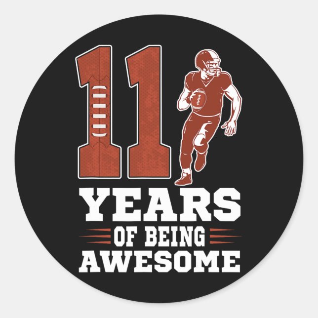 Sticker Rond 11 ans d'être merveilleux garçon 11e anniversaire  (Devant)