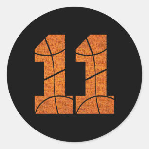 Sticker Rond 11e anniversaire Basketball Garçons Enfants