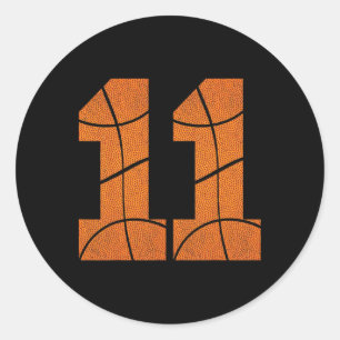Sticker Rond 11e anniversaire Bysketbyll Boys Kids