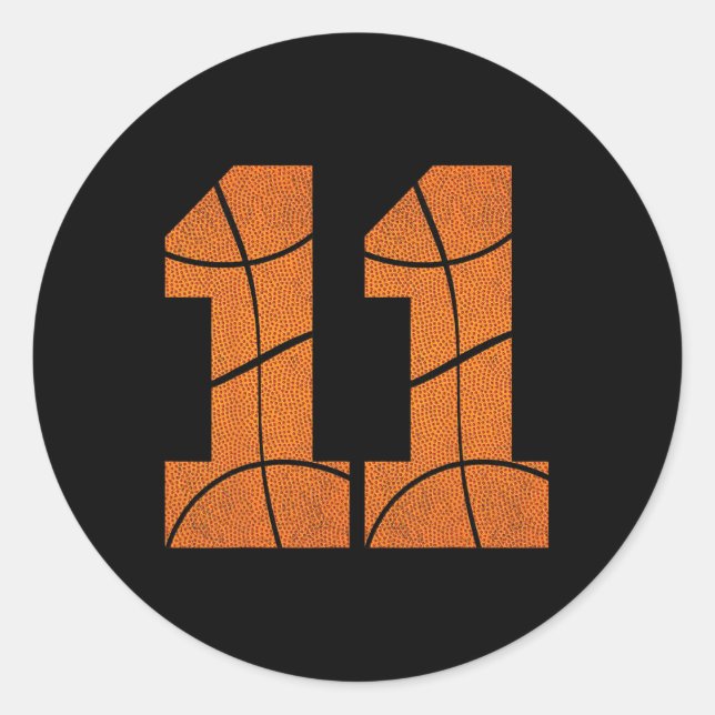 Sticker Rond 11e anniversaire Bysketbyll Boys Kids (Devant)
