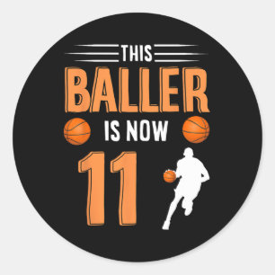 Sticker Rond 11e anniversaire Bysketbyll - Ce Byller est mainte