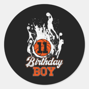 Sticker Rond 11e anniversaire Bysketbyll thème Anniversaire gar