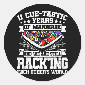 Sticker Rond 11e anniversaire de Mariage billard de piscine 11