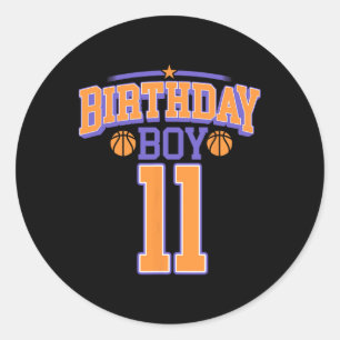 Sticker Rond 11e anniversaire garçon Bysketbyll Lover 11 ans Bd