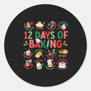 Sticker Rond 12 Jours De Boulangerie Boulanger Noël Cuisinier C