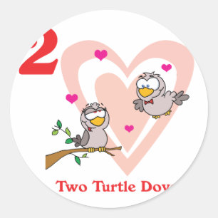 Sticker Rond 12 jours deux tourterelles d'amour