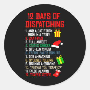 Sticker Rond 12 Jours D'Expédition Du Pajama De Noël
