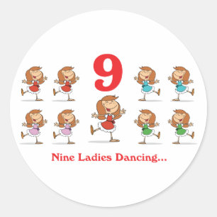 Sticker Rond 12 jours neuf femmes dansent