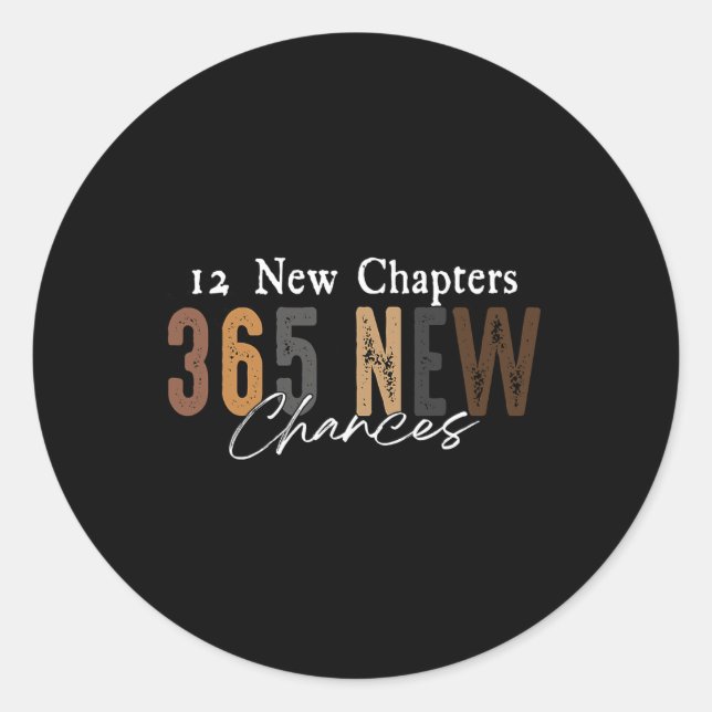 Sticker Rond 12 New Chapters 365 New Chances  (Devant)