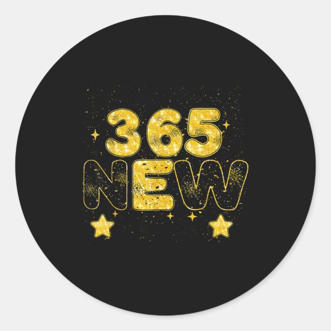 Sticker Rond 12 New Chapters 365 New Chances Happy New Year 202 (Devant)