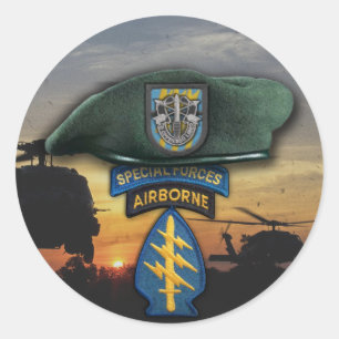 Sticker Rond 12e Militaires spéciaux Sf Green Berets vétérans