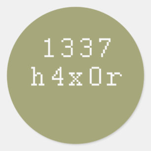 Sticker Rond 1337 h4ck3r