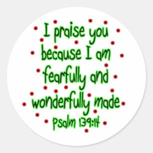 Sticker Rond 139:14 de psaume