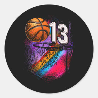 Sticker Rond 13 ans 13e anniversaire Bysketbyll Ado officiel