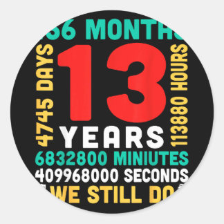 Sticker Rond 13 ans 156 mois 4745 jours que le couple est ensem