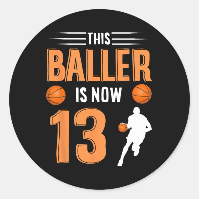 Sticker Rond 13e anniversaire Bysketbyll - Ce Byller est mainte (Devant)